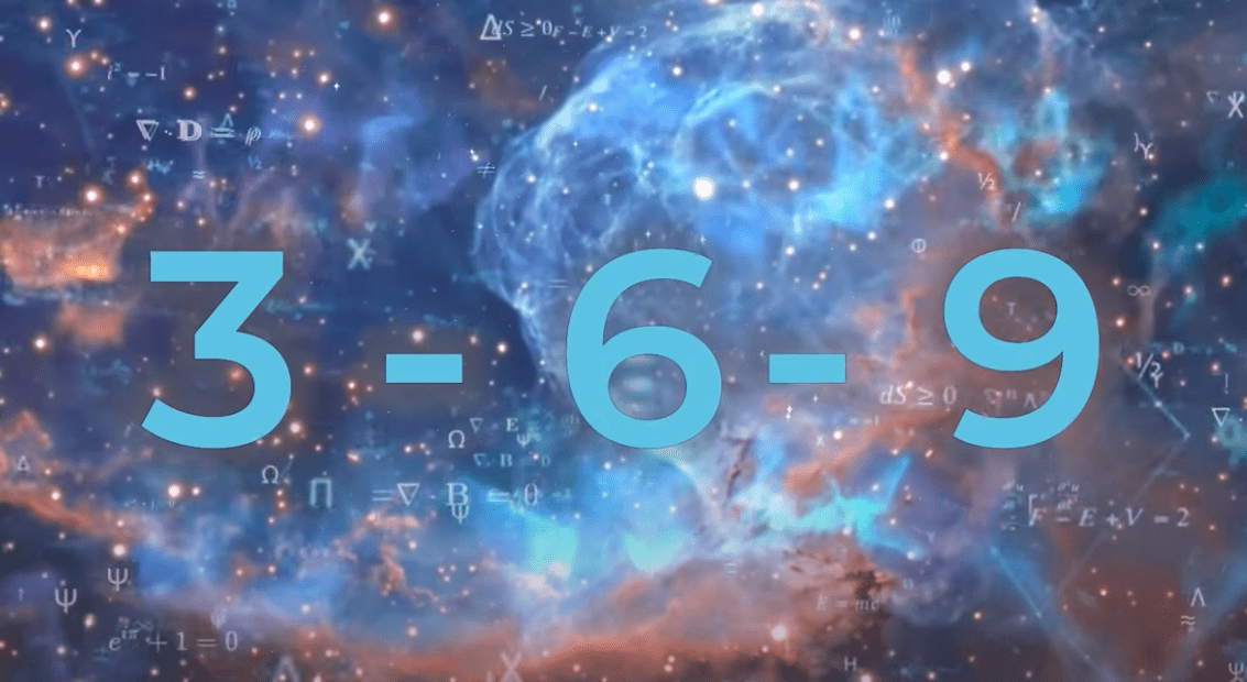 Image representing Nikola Tesla's Divine Code "369" with numbers arranged in a pattern.