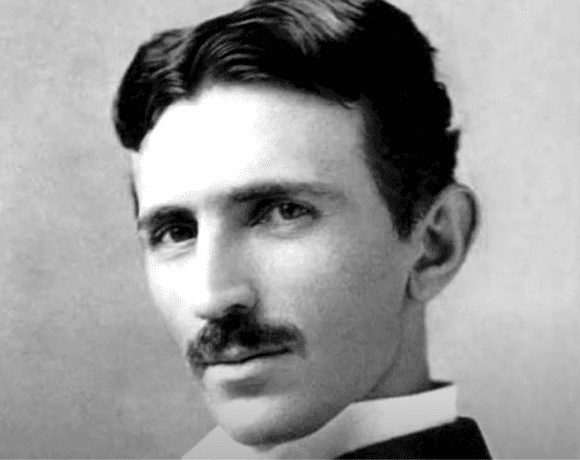 Portrait of Nikola Tesla, inventor and physicist.
