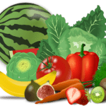 Vegan fruits and vegetables