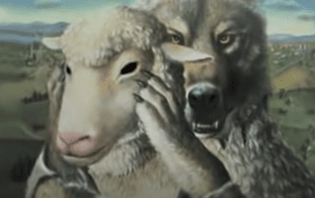 Image depicting a wolf in sheep's clothing, symbolizing the deceptive nature of the globe earth theory