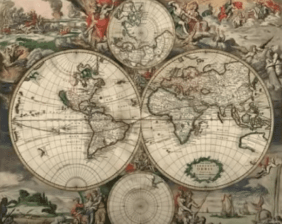 Old map depicting the Flat Earth theory
