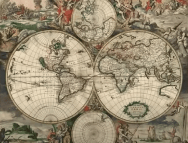 Old map depicting the Flat Earth theory