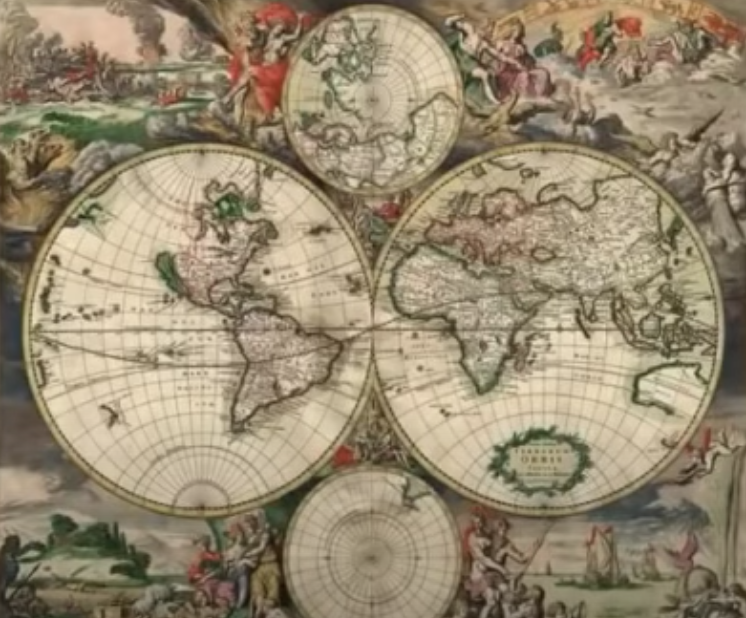 Old map depicting the Flat Earth theory