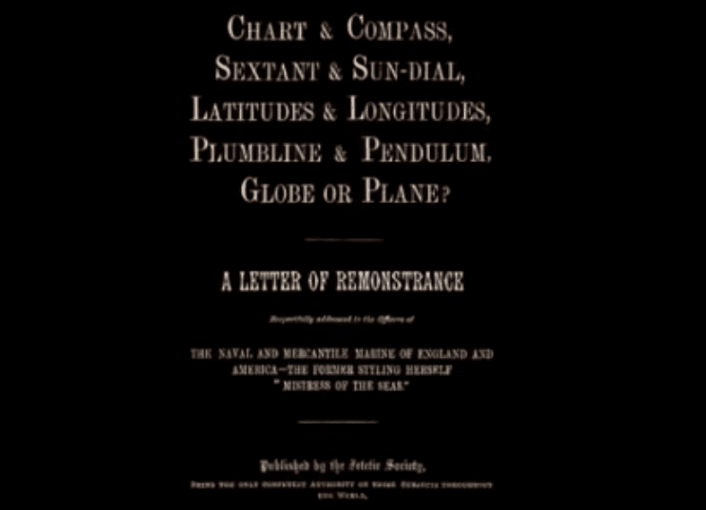 Cover of London Zetetic Society's 1887 Booklet featured in Eric Dubay's Audiobook