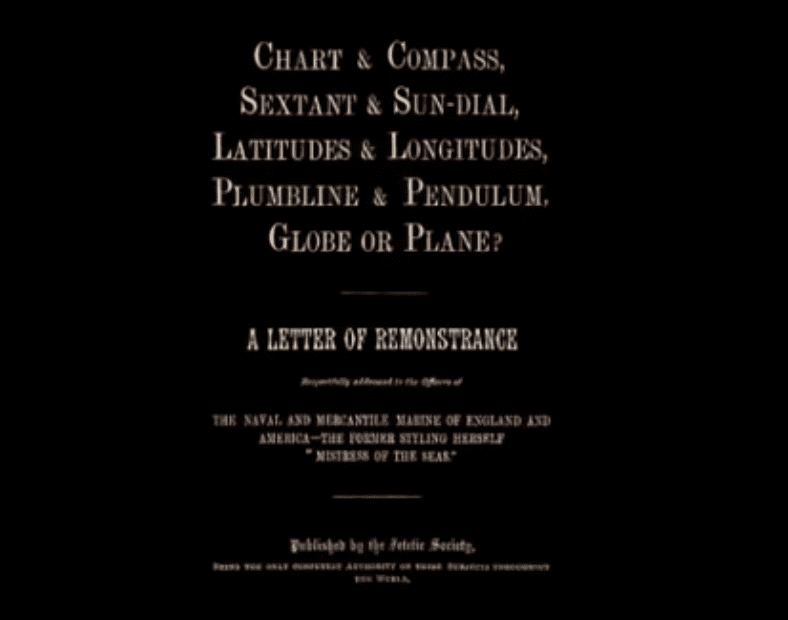 Cover of London Zetetic Society's 1887 Booklet featured in Eric Dubay's Audiobook