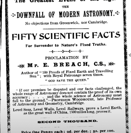 Ebenezer Breach's scientific facts on astronomy document