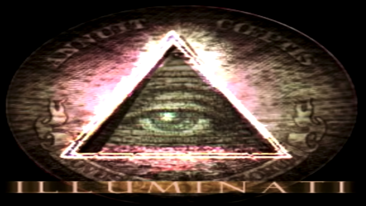 Illuminati symbol of the all-seeing eye in a triangle