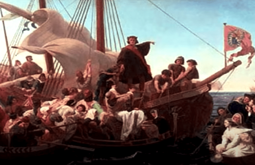 Christopher Columbus and his crew on the ship - the truth about his expedition and discoveries