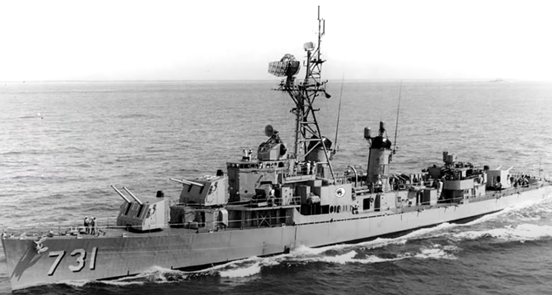 Vietnam War Gulf of Tonkin Incident: Image of a navy boat in the ocean