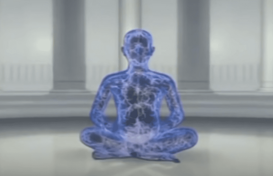 Universal consciousness, animated meditation picture, energy flow