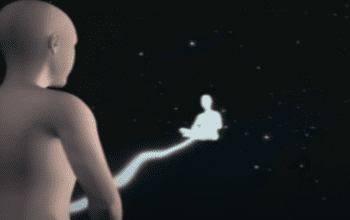 Out-of-body experience, animated astral projection picture