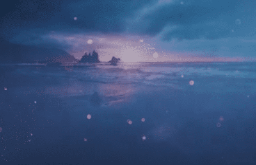 deep night over the ocean blurry