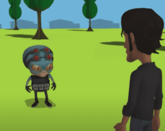 alien and human animated