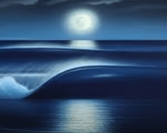dark ocean wave moon