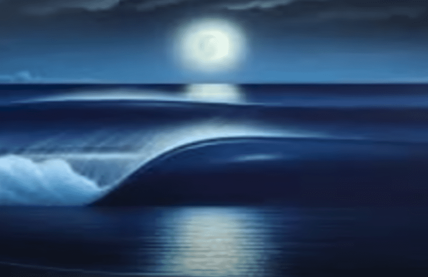 dark ocean wave moon