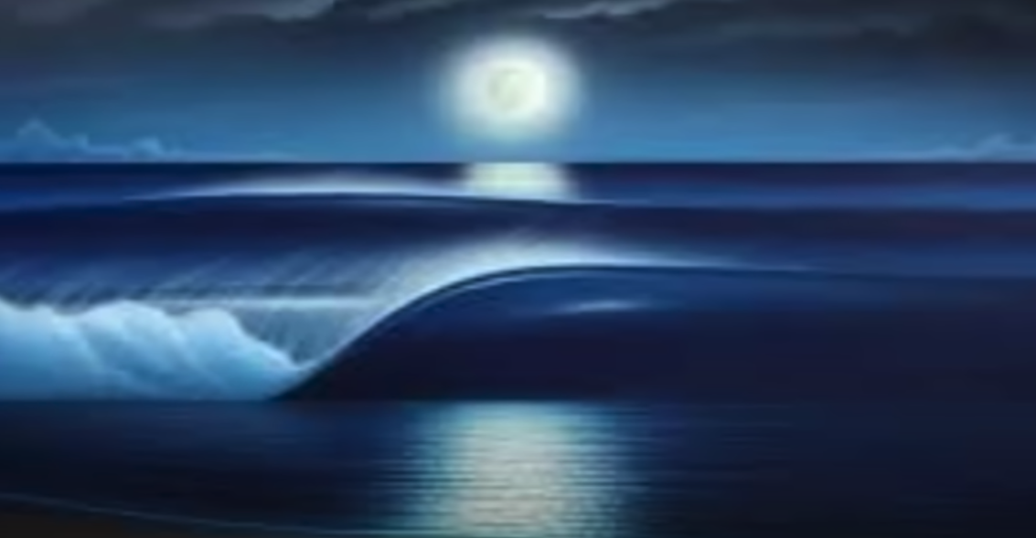 dark ocean wave moon