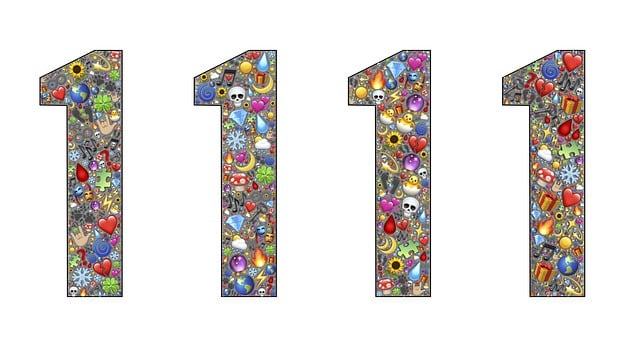 Animated image of 1111, representing occult numerology