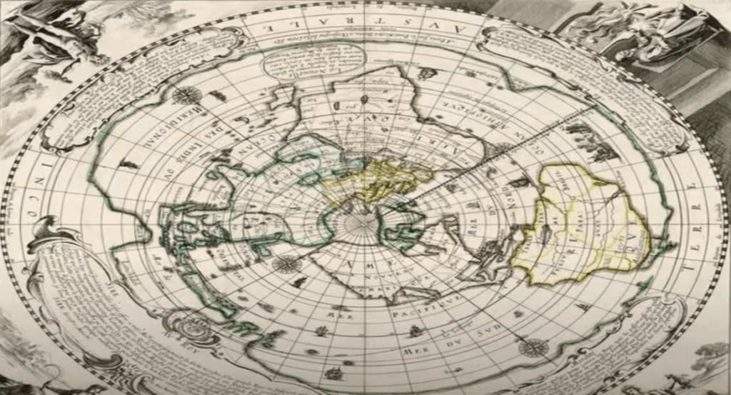 vintage flat earth map