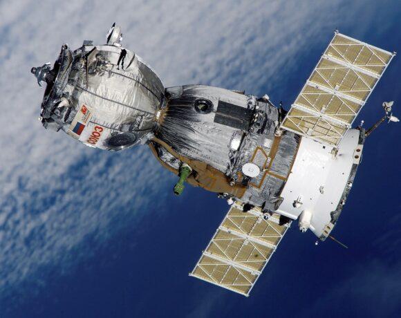 Satellite in space orbit