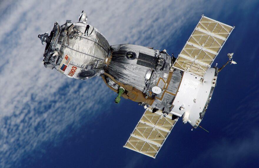 Satellite in space orbit