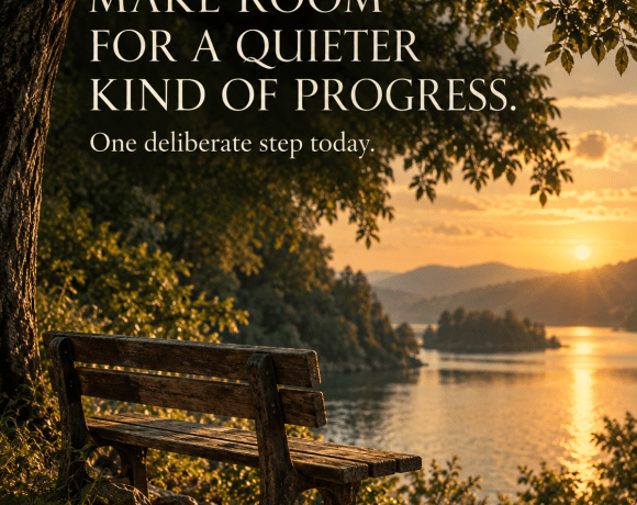 Quiet progress — original VEGASTAR artwork about taking one deliberate step.